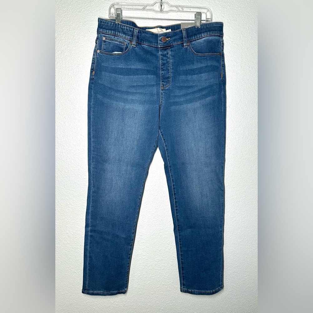 NWT Soft Surroundings Supremely Soft Denim Straight Leg Womens Size PL